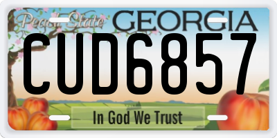 GA license plate CUD6857