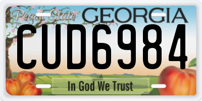 GA license plate CUD6984