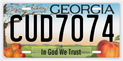 GA license plate CUD7074