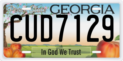 GA license plate CUD7129
