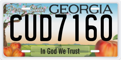 GA license plate CUD7160