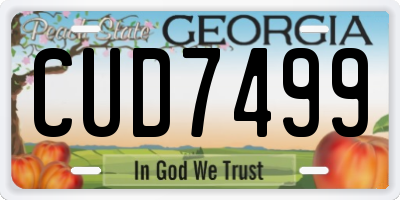 GA license plate CUD7499