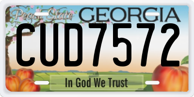 GA license plate CUD7572
