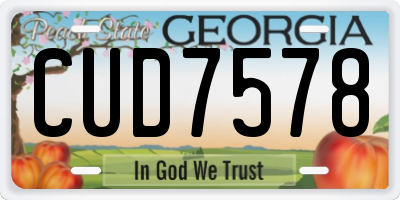GA license plate CUD7578