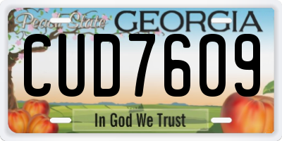 GA license plate CUD7609