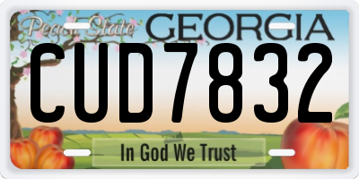 GA license plate CUD7832