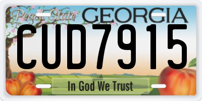 GA license plate CUD7915