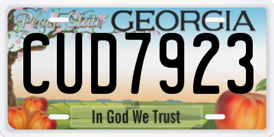 GA license plate CUD7923