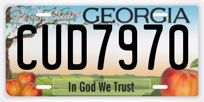 GA license plate CUD7970