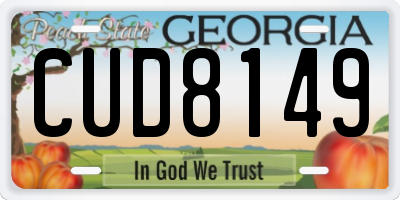 GA license plate CUD8149