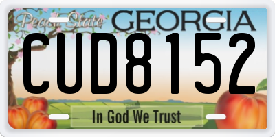 GA license plate CUD8152