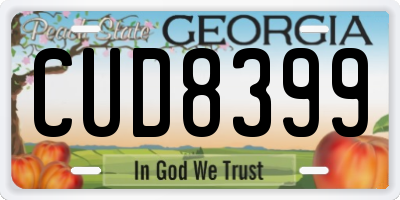 GA license plate CUD8399