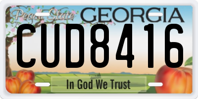 GA license plate CUD8416