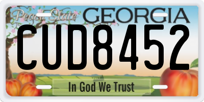GA license plate CUD8452