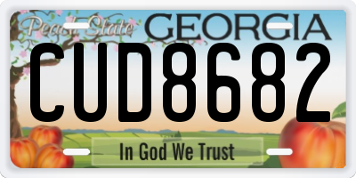 GA license plate CUD8682