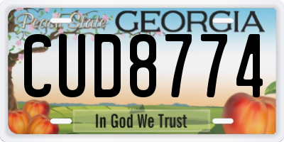 GA license plate CUD8774