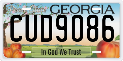 GA license plate CUD9086