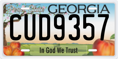 GA license plate CUD9357