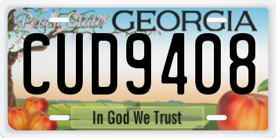 GA license plate CUD9408