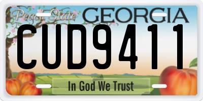 GA license plate CUD9411