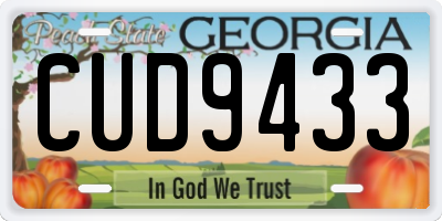GA license plate CUD9433