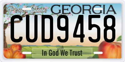 GA license plate CUD9458