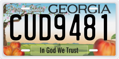 GA license plate CUD9481