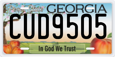 GA license plate CUD9505