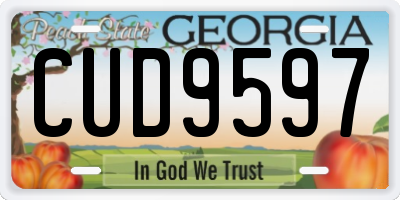 GA license plate CUD9597