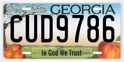 GA license plate CUD9786