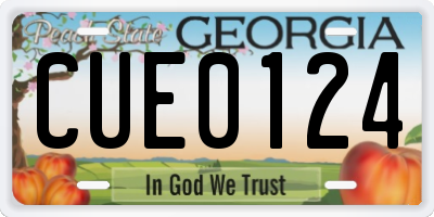 GA license plate CUE0124