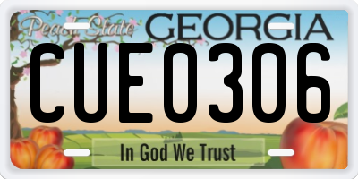 GA license plate CUE0306