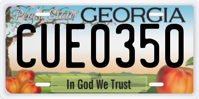 GA license plate CUE0350