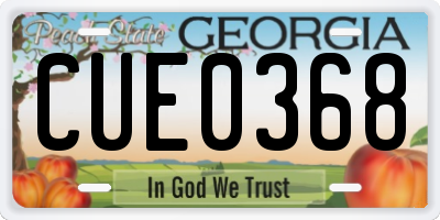 GA license plate CUE0368