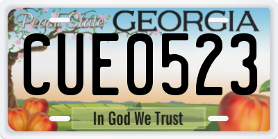 GA license plate CUE0523