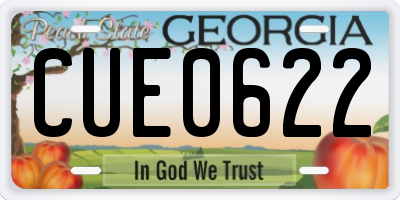 GA license plate CUE0622