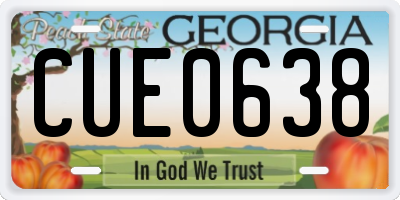 GA license plate CUE0638
