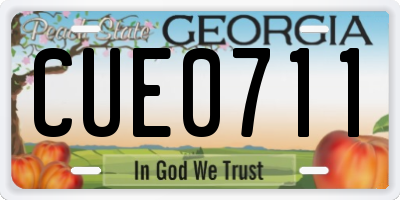 GA license plate CUE0711