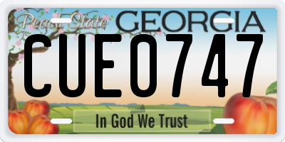 GA license plate CUE0747