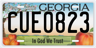 GA license plate CUE0823