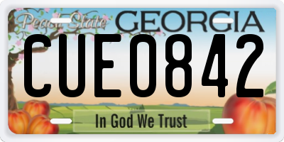 GA license plate CUE0842