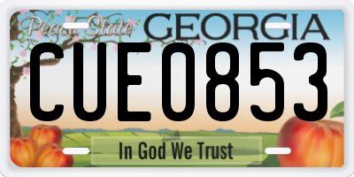 GA license plate CUE0853