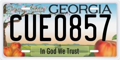 GA license plate CUE0857