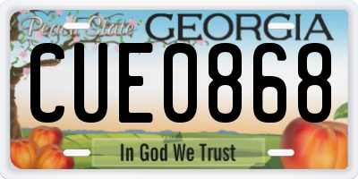 GA license plate CUE0868