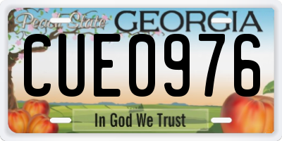 GA license plate CUE0976