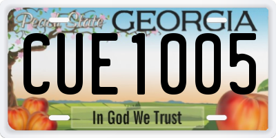 GA license plate CUE1005