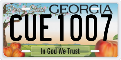 GA license plate CUE1007