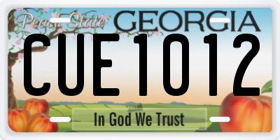 GA license plate CUE1012