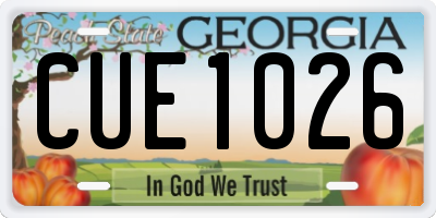 GA license plate CUE1026