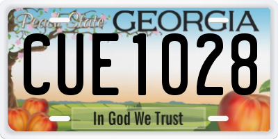 GA license plate CUE1028
